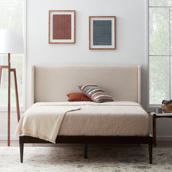 Three Posts™ Gandara Solid Wood and Upholstered Platform Bed & Reviews